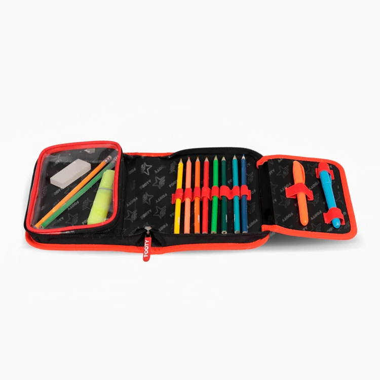 Cartuchera Escolar Footy 2026 Street Style Negra 1 Piso Art.F264044